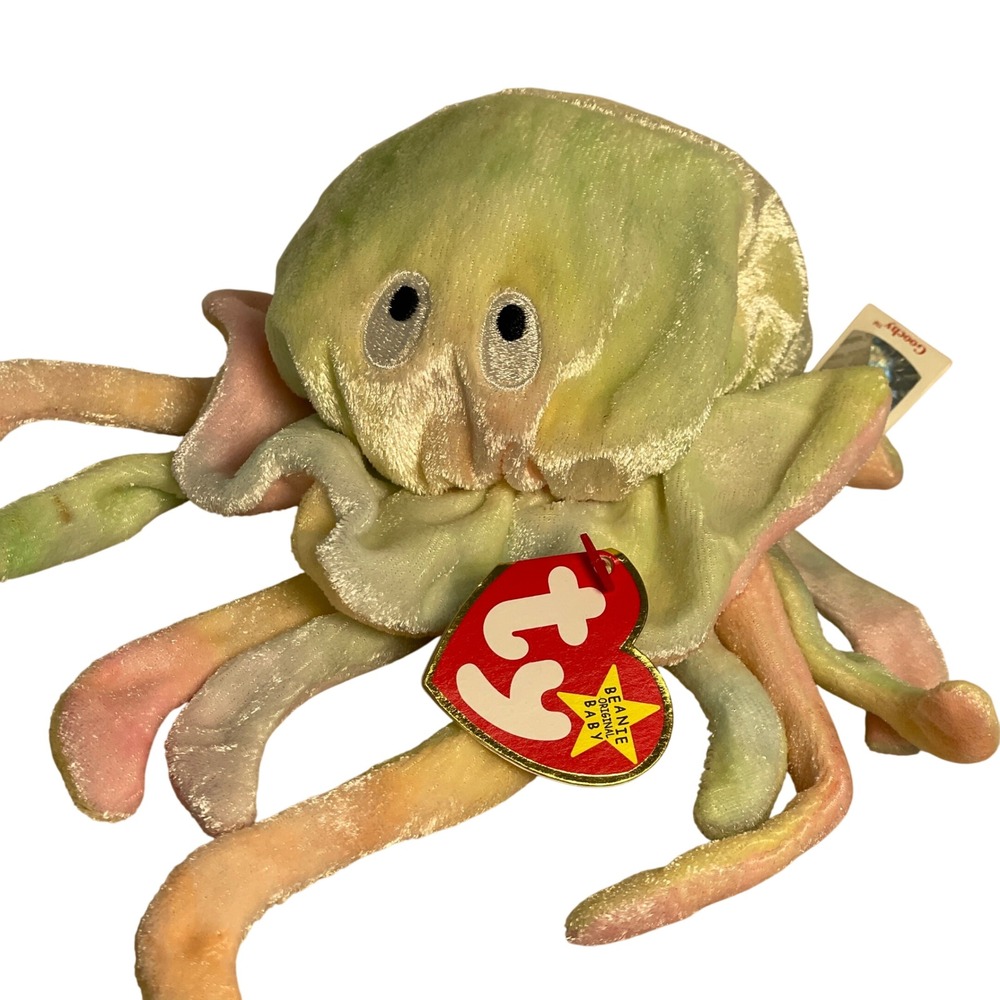 Ty Beanie Babies Goochy the Jellyfish Pastel Tie Dye Plush 1998 Vintage Toy